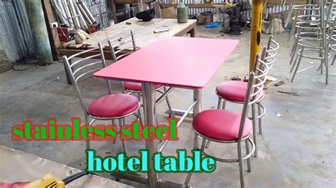 Stainless steel hotel table design stainless steel dining table design - YouTube