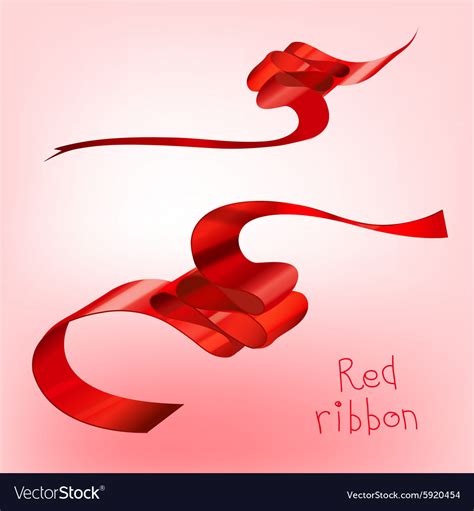 Ribbon curled red Royalty Free Vector Image - VectorStock