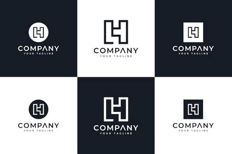 Premium Vector | Set of letter lh logo creative design for all uses