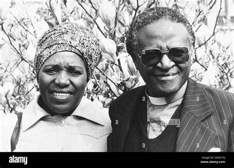 Bishop Desmond Tutu, Secretary of the South African Council of Churches, and his wife, Leah ...