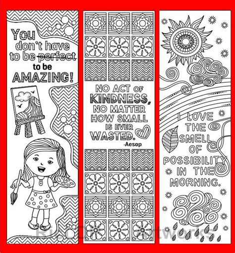 Set of 8 Coloring Bookmarks with Feel Good Quotes Cute | Etsy | Coloring bookmarks, Cute ...