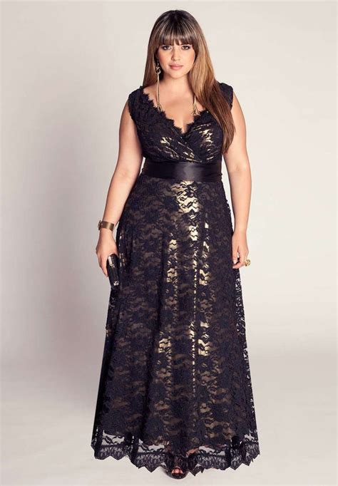 Made to measure plus size lace dress in black | IGIGI.com