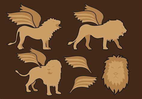 Winged Lions Illustrations Vector - Download Free Vector Art, Stock Graphics & Images