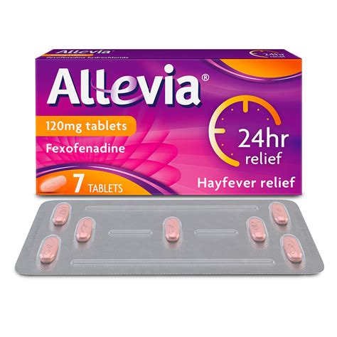 Buy AlleviaHayfever y s, Prescription Strength 120mg Fexofenadine, 24hr ...