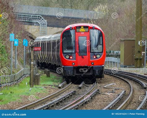 S8 Stock London Underground Train Departing from Chorleywood Station on the Metropolitan Line ...