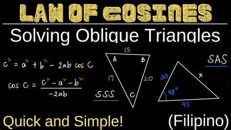 Law of Cosines | Solving Oblique Triangles | Problems | Trigonometry ...