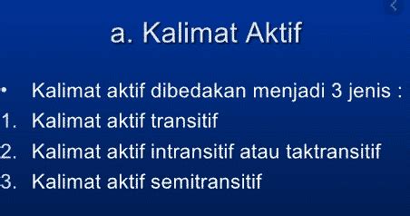 Kalimat Aktif dan Pasif - DUNIA PENDIDIKAN