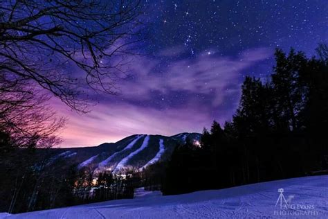 Mount Sunapee...with Orion rising over the resort 2/2014.