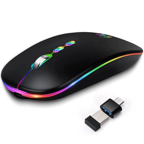 Buy HOTLIFE LED Wireless Mouse, Slim Rechargeable Silent Portable USB Optical 2.4G Wireless ...
