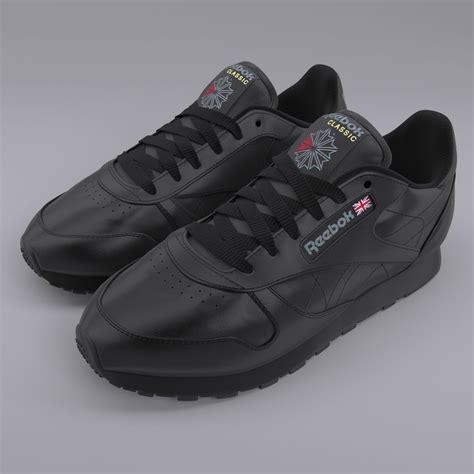 Reebok Classic Leather Black PBR 3D model | CGTrader