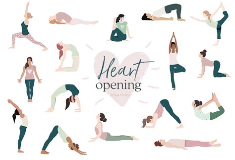 Heart Opening Yoga Postures bundle By Sunnyfields | TheHungryJPEG