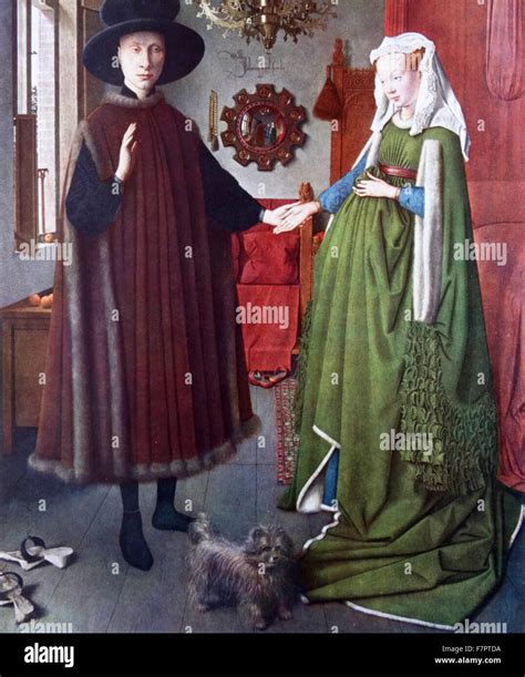 The Arnolfini Portrait;oil painting on oak panel dated 1434;by the Early Netherlandish painter ...