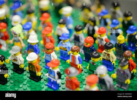 Tambov, Russian Federation February 12, 2021 Lego Minifigures Standing In A Display Case Stock ...