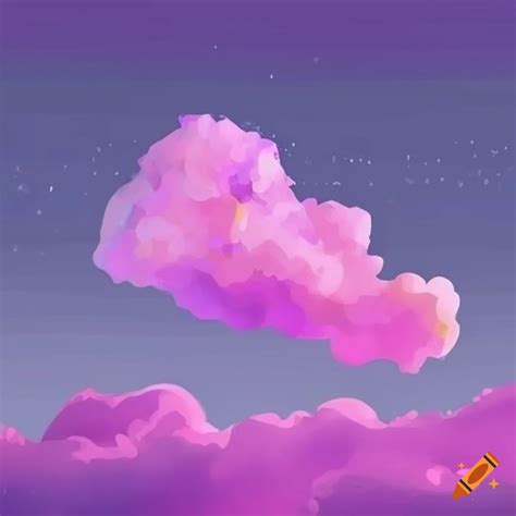 Purple clouds line art drawing on Craiyon