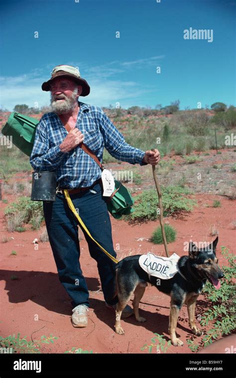 The last swagman Drew Kettle and his dog Laddie in Australia C Stock Photo, Royalty Free Image ...