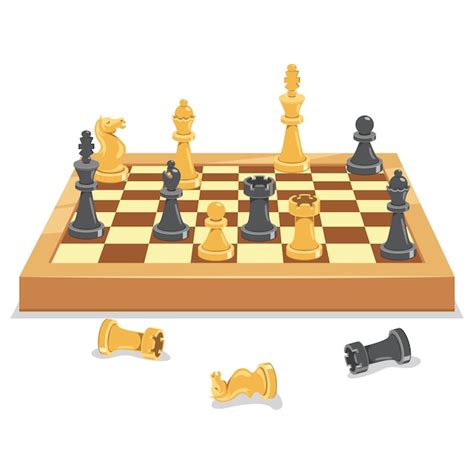 Premium Vector | Chess Game Board And Pieces