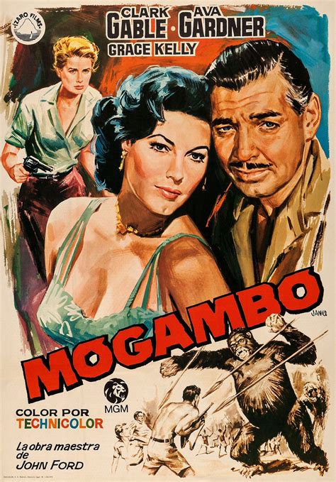 Mogambo (1953) Clark Gable, Ava Gardner, Grace Kelly, Donald Sinden. | Clark gable movies, Old ...