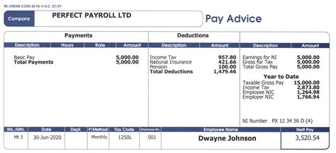 Uk Payslip Template Excel