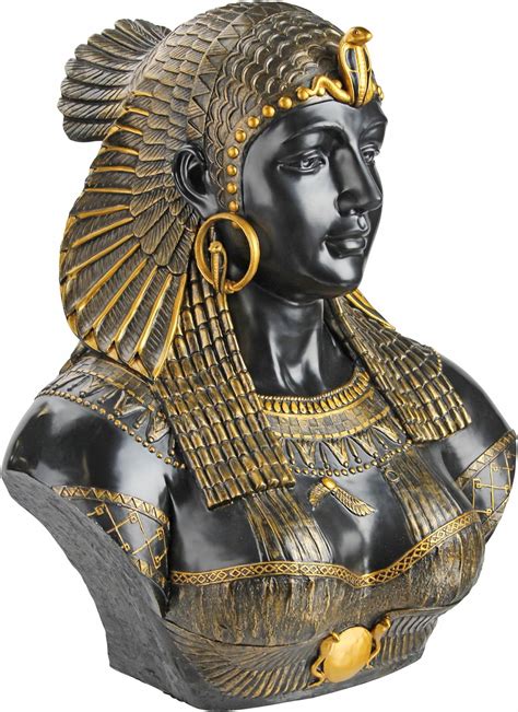 Queen Cleopatra Neoclassical Sculptural Bust Life-Size Polished Basalt