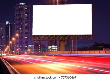 Blank Billboard On Light Trails Street Stock Photo 707360467 | Shutterstock