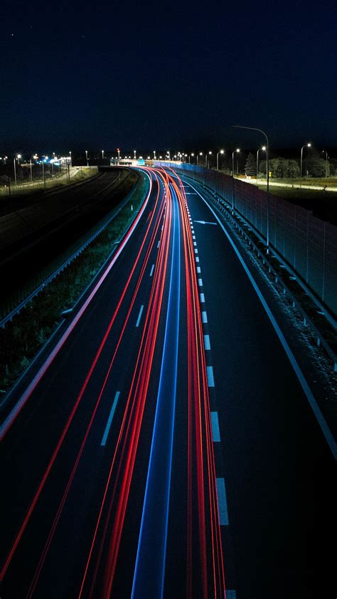 HD wallpaper: poland, szydłowiec, road, car, highway, night, light ...