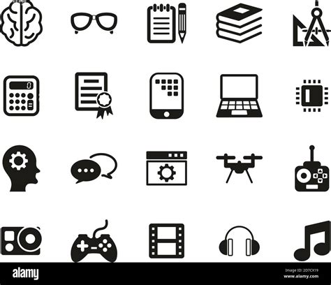 Geek Culture Icons Black & White Set Big Stock Vector Image & Art - Alamy