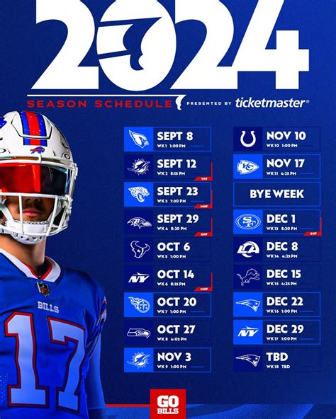 Buffalo Bills Schedule 2024 2024 Printable - Debor Eugenia