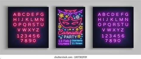 Carnival Party Poster Neon Style Neon Stock Vector (Royalty Free) 796965331 | Shutterstock