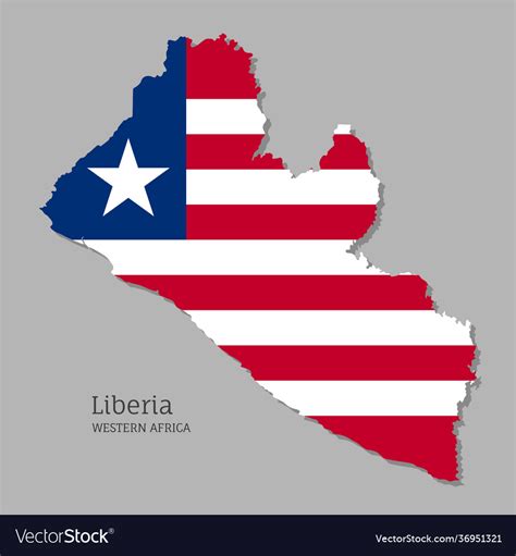 Map liberia with national flag Royalty Free Vector Image