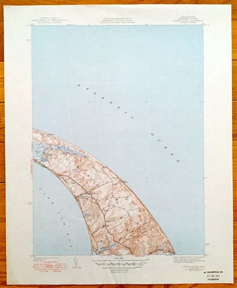 Antique Truro, Cape Cod, Massachusetts 1944 US Geological Survey ...