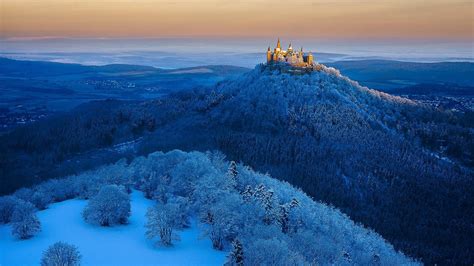 Hohenzollern Castle in winter (Germany) - backiee