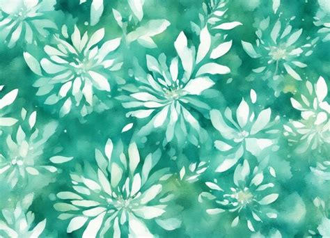 Premium Photo | A watercolor turquoise green white flower