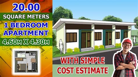 20.00 Sqm. Beautiful Small & Simple Dream House Apartment Design for Pinoy/OFW with Cost ...