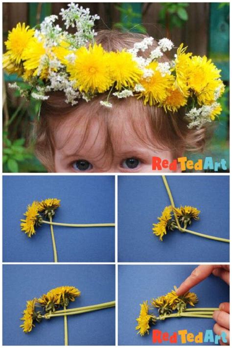 Easy Flower Crowns for Kids - only nature needed - Red Ted Art in 2021 ...