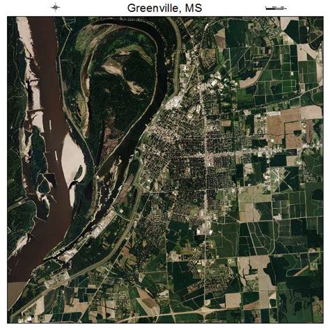 Aerial Photography Map of Greenville, MS Mississippi