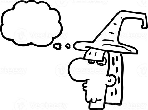 hand drawn thought bubble cartoon witch head icon 40838087 PNG