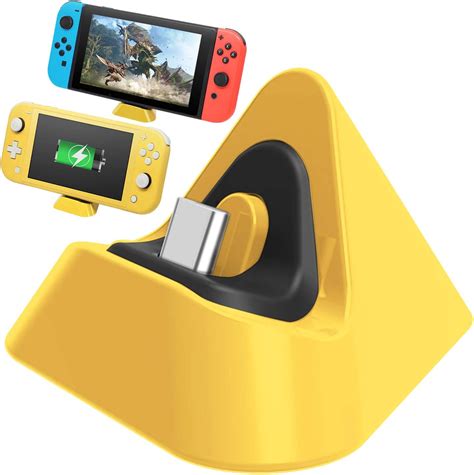 FASTSNAIL Charger Dock for Nintendo Switch/Nintendo Switch Lite, Portable Mini Charging Stand ...