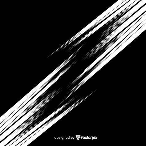 Abstract Racing Stripes Background With black and white Color Free Vector | VECTORPIC