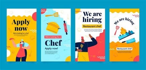 Free Vector | Flat design chef career instagram stories