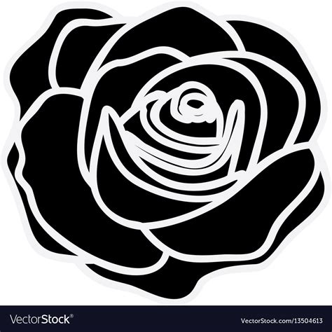 Rose Flower Vector Black And White