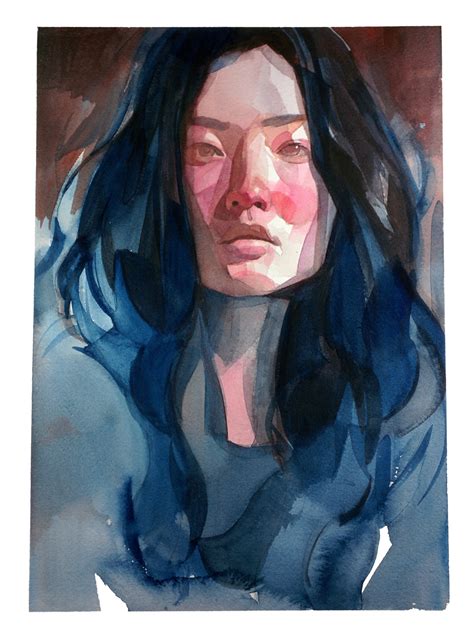 Gestural Brush Strokes and Focused Color Palettes Form Watercolor Portraits by Nick Runge ...
