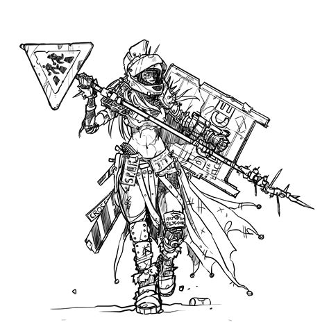 Drawing of a post-apocalyptic gladiator : r/postapocalyptic