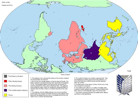 Attack on Titan - World map by thefeedle on DeviantArt