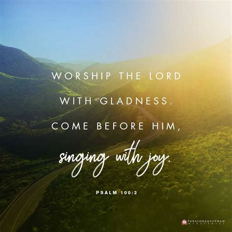 Psalm 100:2 | NIV 2 Worship the... - Paralokanestham Ministries | Facebook