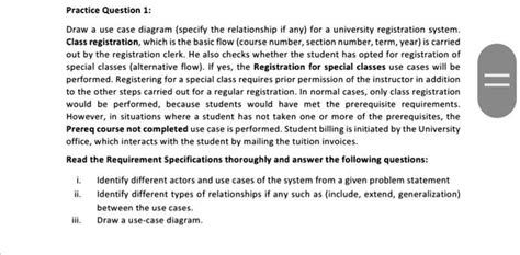 SOLVED: Use case diagram: Please answer all the questions and draw a ...