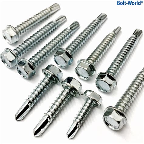 SELF DRILLING HEX HEAD TAPPER TAPPING SCREW TAPPERS BOLT SCREWS BRIGHT ...