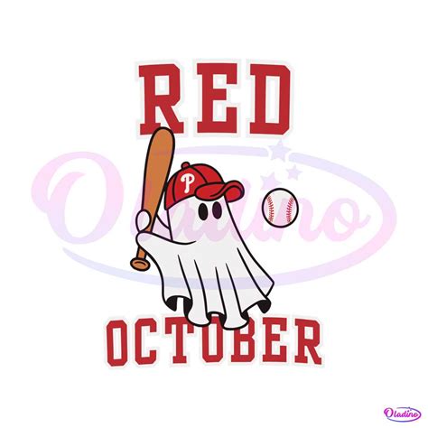 Phillies Philly Red October Cute Ghost SVG Cutting File