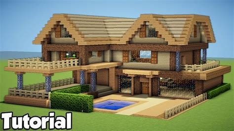 Minecraft: How to Build a Large Wooden House - Tutorial 2018 /Survival/ 👈 #art #wooden #wood ...