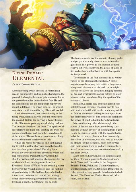 DnD 5e Homebrew — Elemental Domain Cleric by TheNittles | Dnd 5e ...