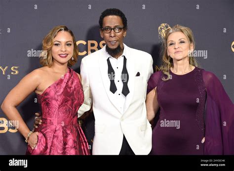 Jasmine Cephas Jones, Ron Cephas Jones and Kim Lesley arriving at the 69th Emmy Awards held at ...